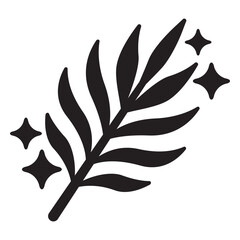 Sea plant silhouette sparkles