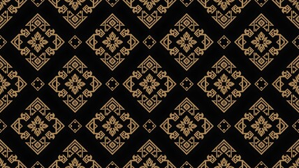 Intricate ornate diamond pattern with gold and yellow accents on a dark textured background