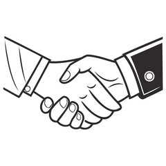 Business handshake vector illustration of two businessmen shaking hands
