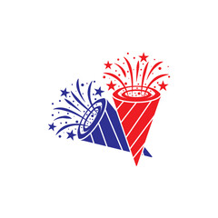 Confetti popper line icon vector, filled flat sign, solid pictogram isolated on white. Celebration symbol, logo illustration.