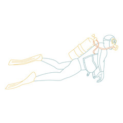 Scuba diving water simple people