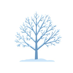 Fototapeta premium A_Simple_flat_2D_icon_of_a_snow-covered_tree_isolated A Clipart set, an Attractive Minimalist illustration, a simple illustration with an EPS format design
