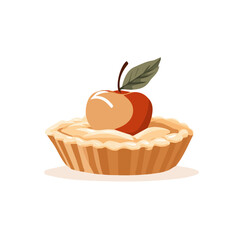 Simple_flat_2D_icon_apple_cinnamon_tartlet_isolated_A Clipart set, an Attractive Minimalist illustration, a simple illustration with an EPS format design