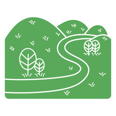 Obraz premium Road in the mountains landscape icon