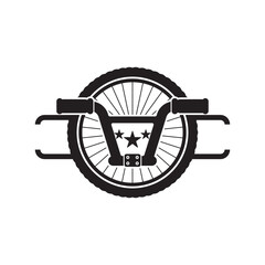 Vintage and modern bicycle shop logo badges and labels. Isolated vector bicycle wheels. Bicycle shop and repair logos.