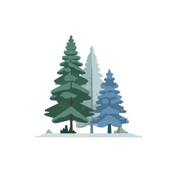 decorative_forest_element_isolated_Attractive Minimalist illustration, A clipart flat 2D icon, simple illustration with EPS format design
