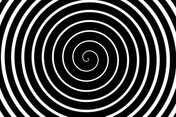 Fototapeta premium white spiral coiling toward the center with a constant pitch on a black background