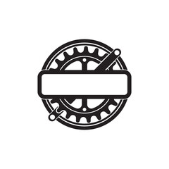 Vintage and modern bicycle shop logo badges and labels. Isolated vector bicycle wheels. Bicycle shop and repair logos.