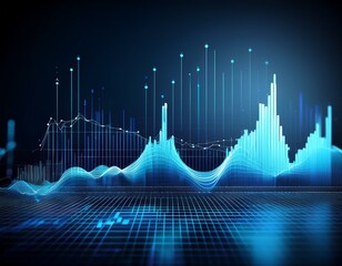 abstract blue financial graph illustrating data analysis and trading insights
