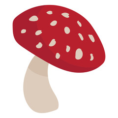 Red mushroom fly agaric cartoon