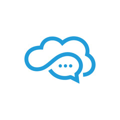 line art cloud chat logo icon