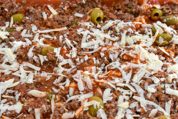 Diced vegetables for salad in a bowl
