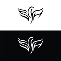 Abstract phoenix fire logo design