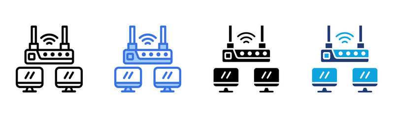 Obraz premium Wifi Router icon Multi Style Vector Illustration