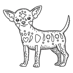 Chihuahua hand drawn dog