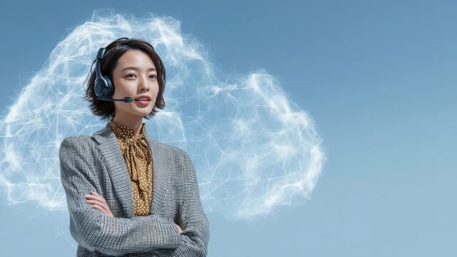 日本人女性がクラウド環境で対応中