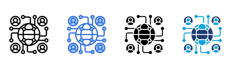 Global Connectivity icon Multi Style Vector Illustration