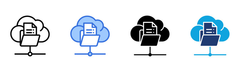 Cloud Storage icon Multi Style Vector Illustration