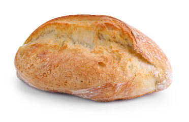 Delicious fresh bread loaf isolated on white