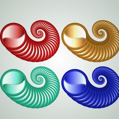 set of spiral elements for design