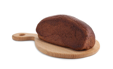 Delicious fresh rye bread loaf isolated on white