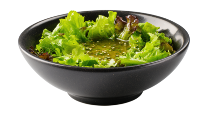 Salad vinaigrette in a bowl isolated on a white background