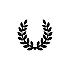 Victory & Achievement Icon: Black Laurel Wreath