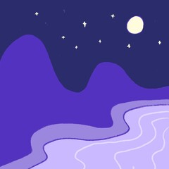 Fototapeta premium night sky and moon