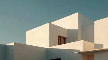 Cloud dancer minimalist architecture photography of building exterior against clear sky colour of the year 2026