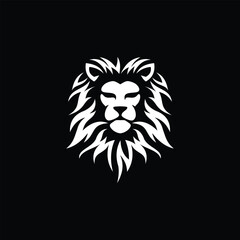 lion head silhouette logo template