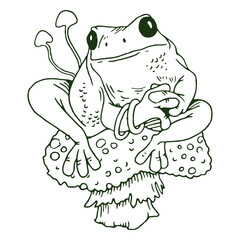 ���Mushrooms frog animal