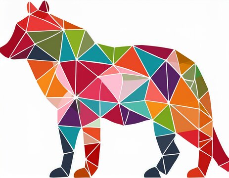 colorful geometric animal silhouettes in overlapping circles