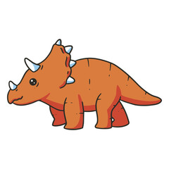 Baby triceratops dinosaur color stroke