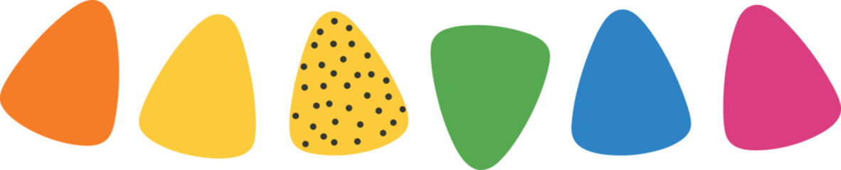 Simple colorful Easter egg illustration set with bright pastel designs, minimal festive decoration for spring holiday, celebration, crafts and graphic projects