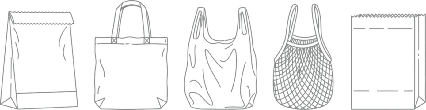 Shopping bags reusable paper tote plastic net grocery market eco friendly retail