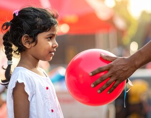 girl with balloons