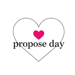 simple propose day graphic with heart and text on white background