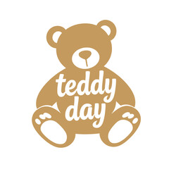 celebrate teddy day with this adorable black and white bear illustration