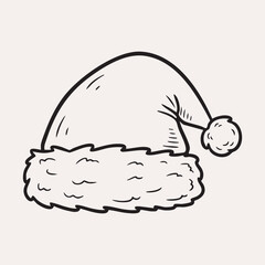 Santa claus christmas hat drawing