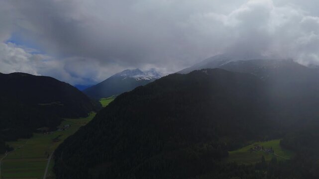 Dramatic Clouds Over the Mountain Landscape of Nauders in Tyrol, Austria