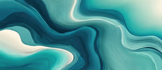 Abstract fluid art background. Swirling blue, teal, and white. Smooth gradients and flowing shapes create a calming look