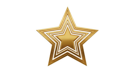 Fototapeta premium Golden star shape isolated on transparent background