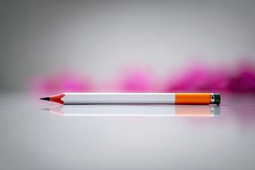 White Pencil on Reflective Surface