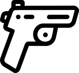 Obraz premium Simple gun icon flat vector illustration of a handgun isolated on transparent Background
