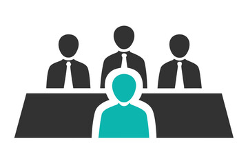 Business meeting team silhouette vector illustration isolated on white background