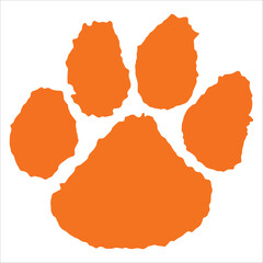 Orange Tiger Paw Print Sports Icon © davian