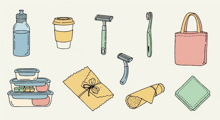 Sustainable living essentials for a zero-waste lifestyle reusable items for daily use
