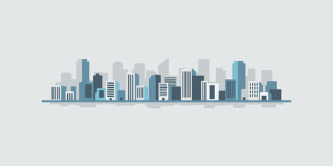 New York City modern urban architecture cityscape vector illustration of a skyscraper building silhouette in the downtown skyline