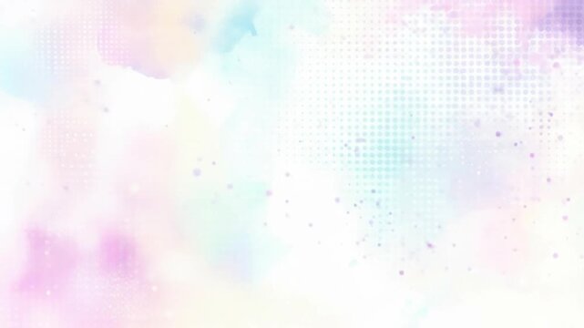 Soft, abstract background features watercolor washes in pastel hues with a dotted pattern