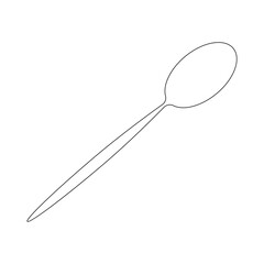 Spoon One Continuous Line Art Minimal Cutlery Icon